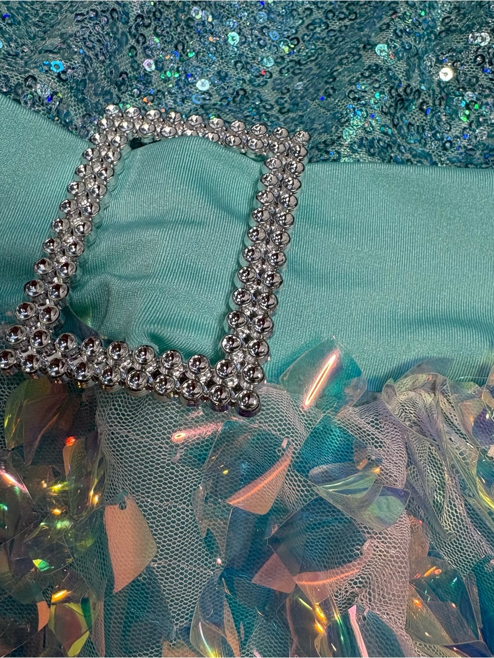 Gracie Girls Dance Costume SC Small Blue Sequin Shorts Tutu 18-24 Mo/ 2T - Picture 3 of 10